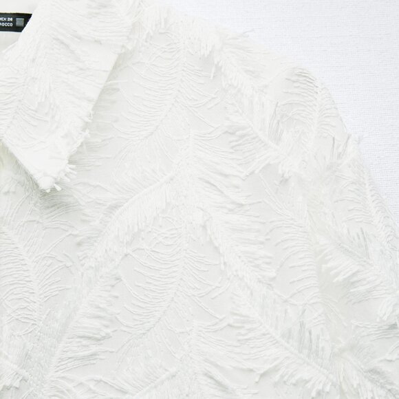 Zara Fringed Button Down Shirt - Picture 5 of 6